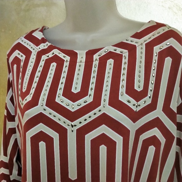 Geometric Tunic by JM Collection EUC L/XL - Picture 2 of 5